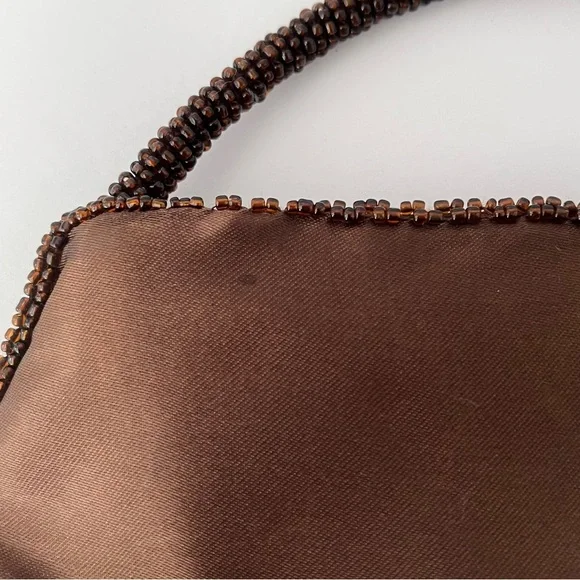 Elegant Brown Beaded Handbag Vintage Bijoux Terner - Picture 10 of 15